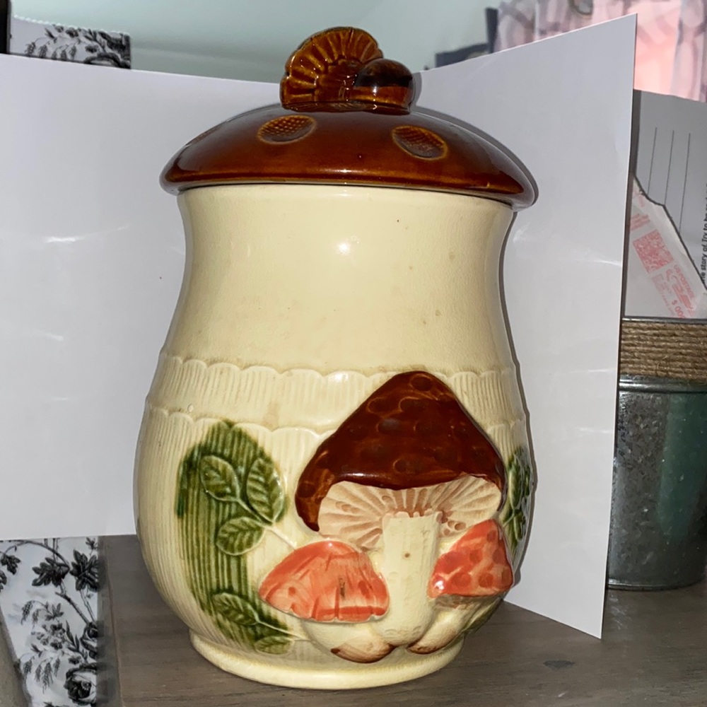 Vintage Made in Japan Cute Mushroom 3D style Cookie Jar